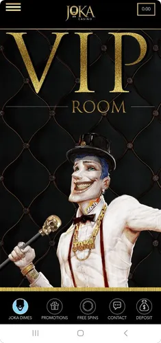 VIP room interface in Joka Casino